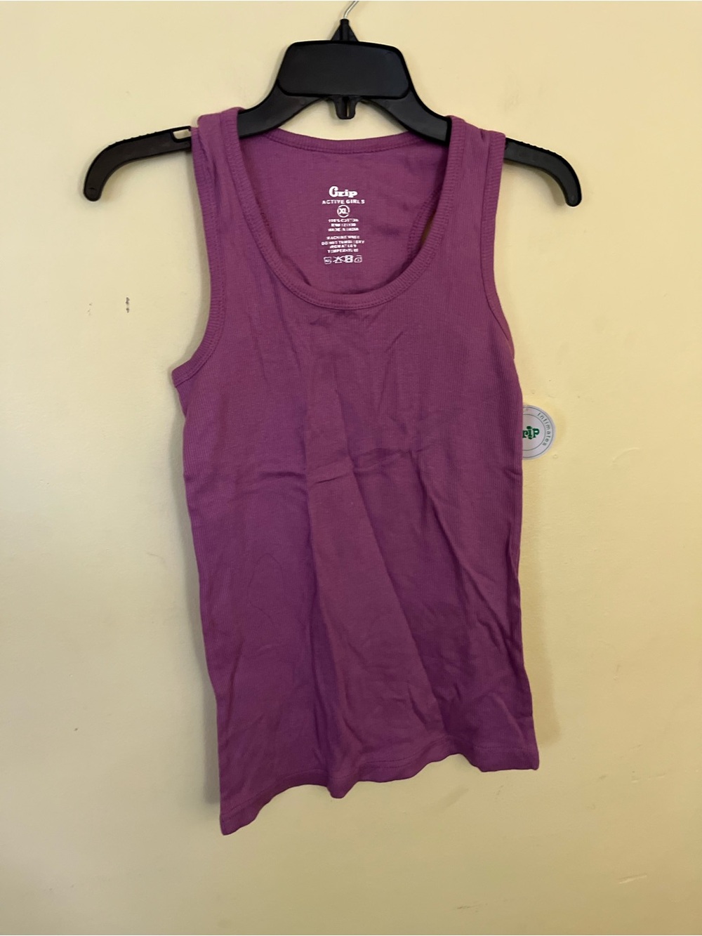 Grip Active Girls Purple Ribbed Tank Top Size XL NWT